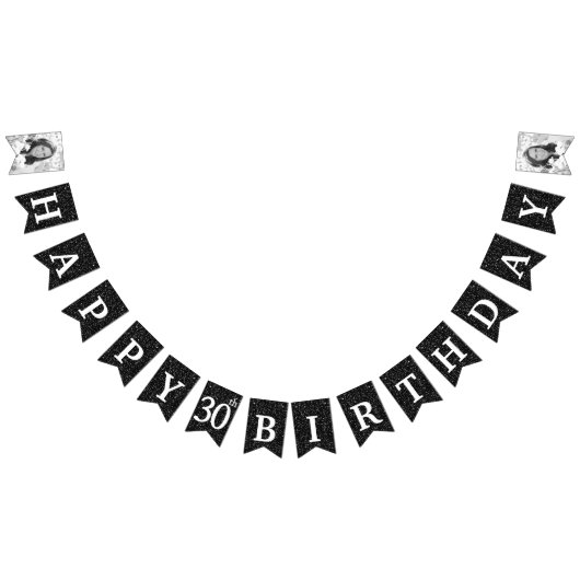 Bannière À Fanions Joyeux 30e anniversaire Photo Parties scintillant (Tout)