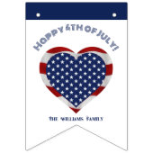 Bannière À Fanions Joyeux 4 juillet étoiles et rayures Coeur (Deuxième drapeau)