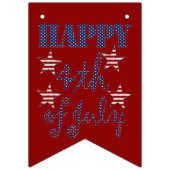 Bannière À Fanions Joyeux 4 juillet étoiles et rayures Rouge Blanc Bl (Premier drapeau)