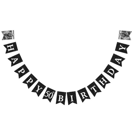 Bannière À Fanions Joyeux 50e anniversaire Photo Parties scintillant (Tout)