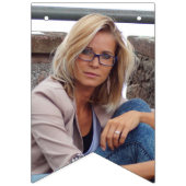 Bannière À Fanions Joyeux 50e anniversaire Photo Rose Parties scintil (Premier drapeau)