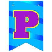 Bannière À Fanions Joyeux anniversaire BLUE | modifiable (Troisième drapeau)