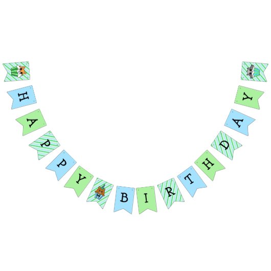 Bannière À Fanions Joyeux anniversaire Boy's Woodland thème (Tout)