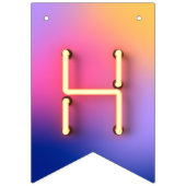 Bannière À Fanions Joyeux Anniversaire brillant néon lumières Rainbow (Deuxième drapeau)