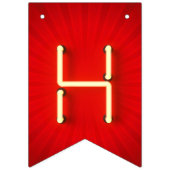 Bannière À Fanions Joyeux Anniversaire brillant néon lumières Red Sta (Deuxième drapeau)