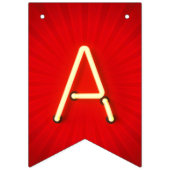 Bannière À Fanions Joyeux Anniversaire brillant néon lumières Red Sta (Troisième drapeau)