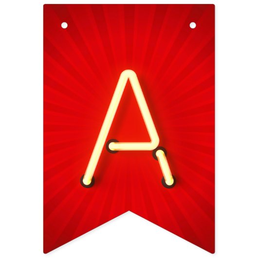 Bannière À Fanions Joyeux Anniversaire brillant néon lumières Red Sta (Troisième drapeau)