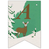 Bannière À Fanions Joyeux Anniversaire Cerf Brown en Neige par Pine T (Deuxième drapeau)