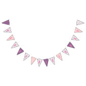 Bannière À Fanions Joyeux Anniversaire Chic Purple Irises Pois (Tout)