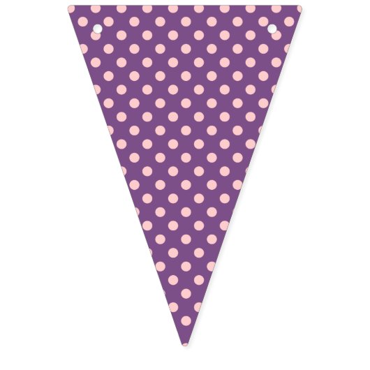 Bannière À Fanions Joyeux Anniversaire Chic Purple Irises Pois (Premier drapeau)