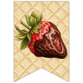 Bannière À Fanions Joyeux anniversaire chocolat fraises couvertes (Premier drapeau)
