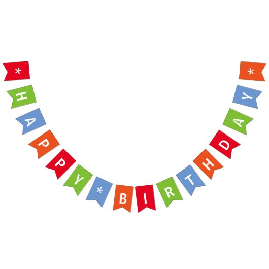 Bannière À Fanions Joyeux anniversaire coloré (Tout)