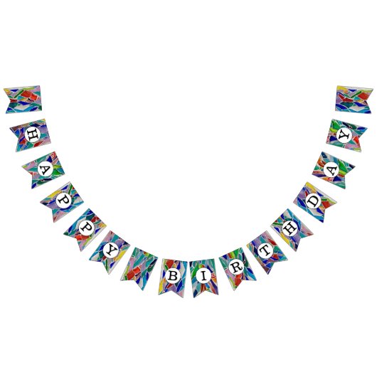 Bannière À Fanions Joyeux anniversaire coloré (Tout)