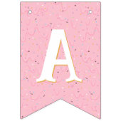 Bannière À Fanions Joyeux Anniversaire Crème de glace rose (Troisième drapeau)