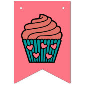 Bannière À Fanions Joyeux Anniversaire Cupcake thème Anniversaire Déc (Premier drapeau)