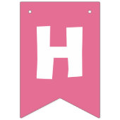 Bannière À Fanions Joyeux anniversaire de fille rose et Rose (Deuxième drapeau)