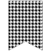 Bannière À Fanions Joyeux anniversaire de pied-de-poule noir et blanc (Premier drapeau)