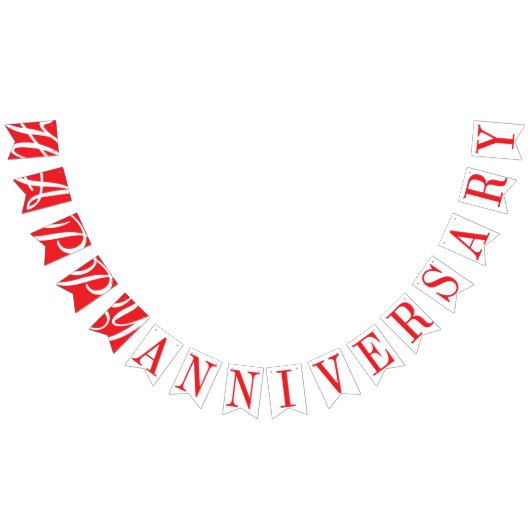 BANNIÈRE À FANIONS JOYEUX ANNIVERSAIRE DÉCOR ROUGE (Tout)