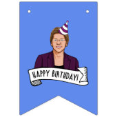 Bannière À Fanions Joyeux anniversaire d'Elizabeth Warren (Premier drapeau)