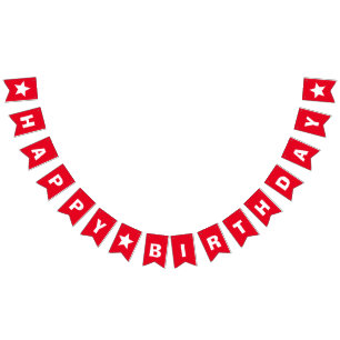 Bannière À Fanions Joyeux anniversaire d'étoile rouge