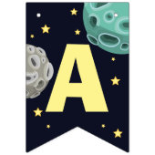 Bannière À Fanions Joyeux anniversaire Deux la lune Espace extra-atmo (Troisième drapeau)