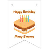 Bannière À Fanions Joyeux Anniversaire Et Beaucoup De S'mores Bunting (Deuxième drapeau)