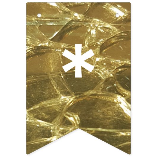 Bannière À Fanions Joyeux anniversaire Gold White Shiny Parties scint (Premier drapeau)