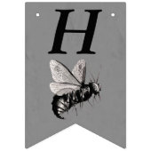 Bannière À Fanions Joyeux Anniversaire Gothique Gros Crâne d'abeille  (Premier drapeau)