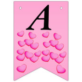 Bannière À Fanions Joyeux Anniversaire Grappe Bright Rose Coeurs d'am (Deuxième drapeau)