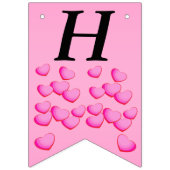 Bannière À Fanions Joyeux Anniversaire Grappe Bright Rose Coeurs d'am (Premier drapeau)