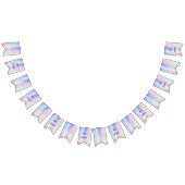 Bannière À Fanions Joyeux Anniversaire holographique rose violet (Tout)