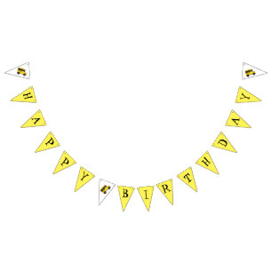 Bannière À Fanions Joyeux Anniversaire Jaune École Bus Enseignant Édu