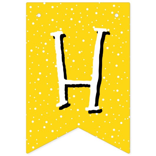 Bannière À Fanions Joyeux anniversaire jaune lunatique (Deuxième drapeau)