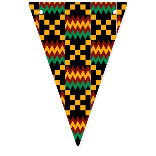 Bannière À Fanions Joyeux Anniversaire Jaune Vert Rouge Noir Kente Cl (Premier drapeau)