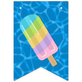 Bannière À Fanions Joyeux anniversaire l Pool Party l Dessert (Premier drapeau)