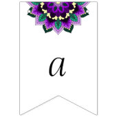 Bannière À Fanions Joyeux anniversaire Mandala dans les violets (Troisième drapeau)