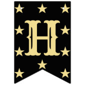 Bannière À Fanions Joyeux Anniversaire Moderne Élégant Décor Noir (Deuxième drapeau)