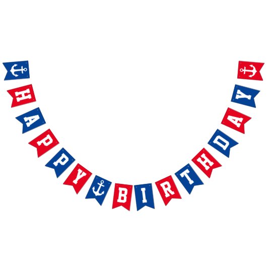 Bannière À Fanions Joyeux anniversaire nautique (Tout)