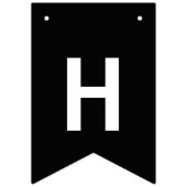 Bannière À Fanions Joyeux anniversaire noir et blanc (Deuxième drapeau)