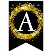 Bannière À Fanions Joyeux anniversaire 🎈 noir et or (Troisième drapeau)