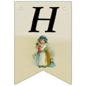 Bannière À Fanions Joyeux Anniversaire Petite fille victorienne avec  (Premier drapeau)