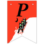 Bannière À Fanions Joyeux Anniversaire Petits Garçons Riding Sled Nei (Troisième drapeau)