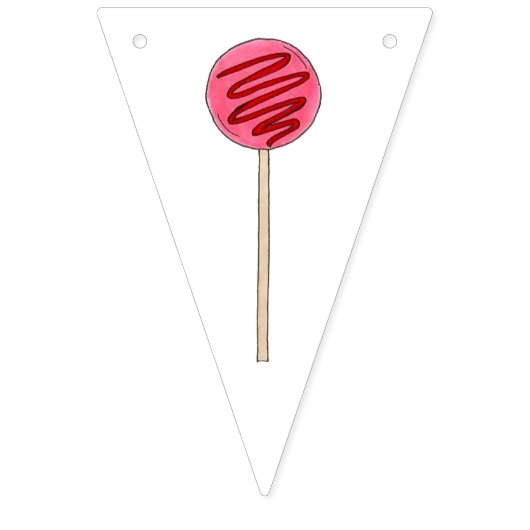 Bannière À Fanions Joyeux anniversaire Pink Cake Pops Sprinkles Party (Premier drapeau)