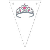 Bannière À Fanions Joyeux anniversaire Pink Princess Party Tiara Crow (Premier drapeau)