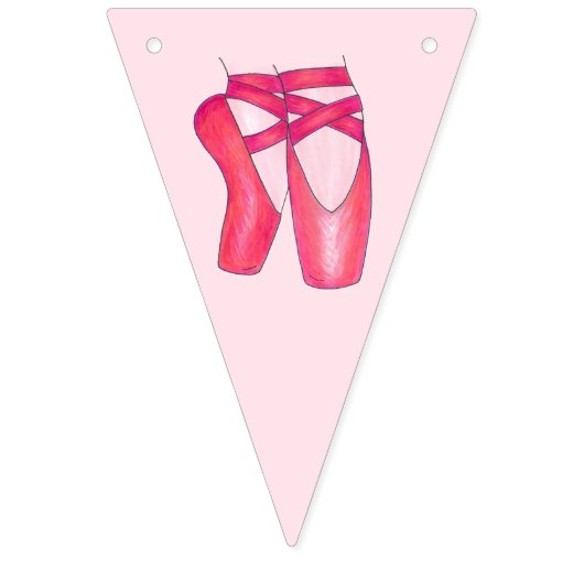 Bannière À Fanions Joyeux Anniversaire Pointe Toe Chaussures Ballerin (Premier drapeau)