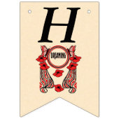 Bannière À Fanions Joyeux Anniversaire Rêver des Papillons Fleurs Rou (Premier drapeau)