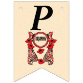 Bannière À Fanions Joyeux Anniversaire Rêver des Papillons Fleurs Rou (Troisième drapeau)