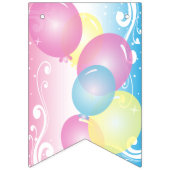 Bannière À Fanions Joyeux anniversaire 🎈 rose et bleu (Premier drapeau)