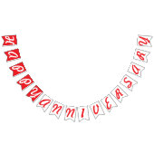 Bannière À Fanions JOYEUX ANNIVERSAIRE, ROUGE + Blanc (Tout)