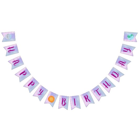 Bannière À Fanions Joyeux Anniversaire Soleil Et Planètes Bunting (Tout)